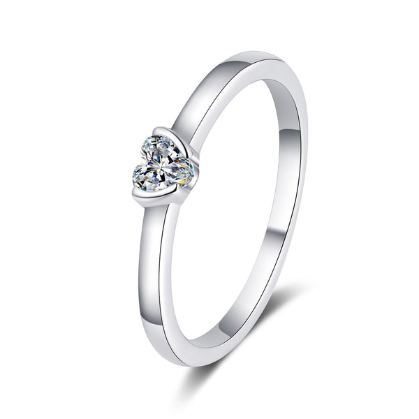 Heart Moissanite Engagement Ring