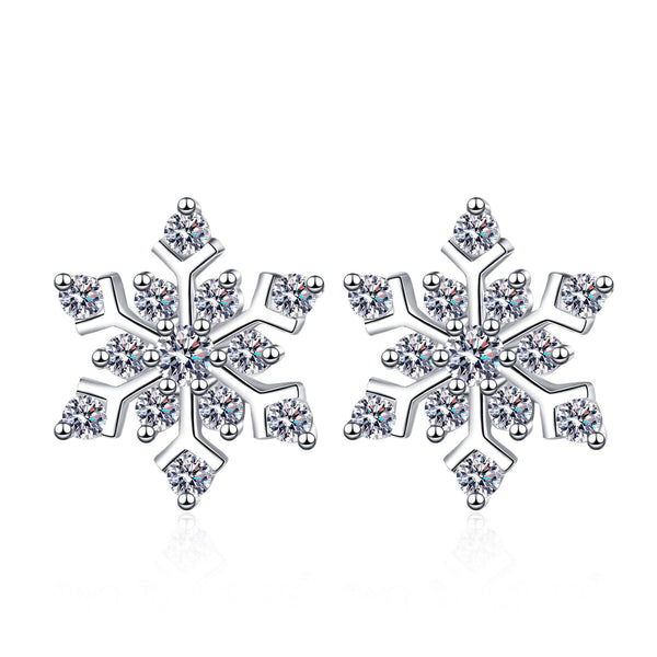 Moissanite Snowflake Wedding Stud Earrings