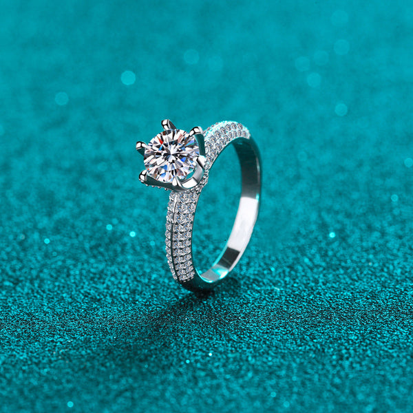 Six-Prong Moissanite Engagement Ring