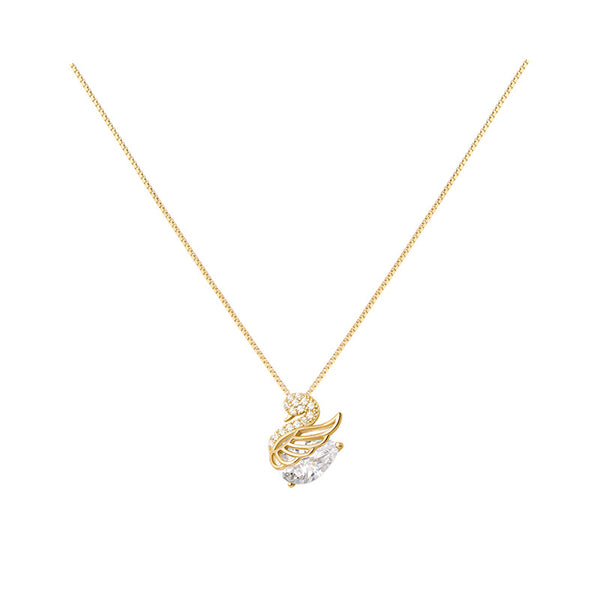 Dainty Swan Charm Wedding Necklace