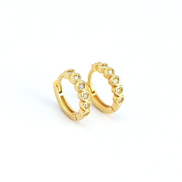 Dainty Heart Hoop Earrings