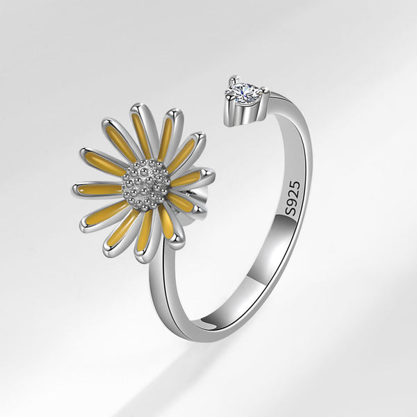 Daisy Flower Anxiety Fidget Spinner Ring