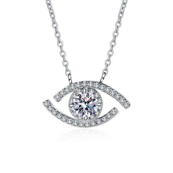 Moissanite Evil Eye Charm Necklace