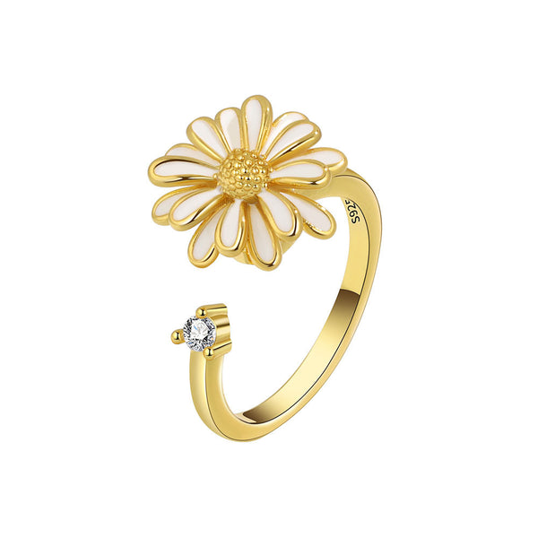 Daisy Flower Anxiety Fidget Spinner Ring