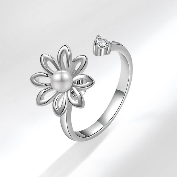 Flower Anxiety Fidget Spinner Ring