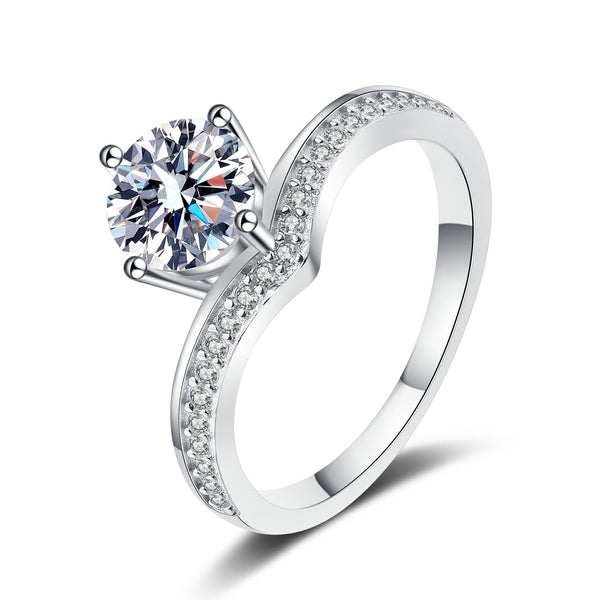 Four-Prong Moissanite Engagement Ring