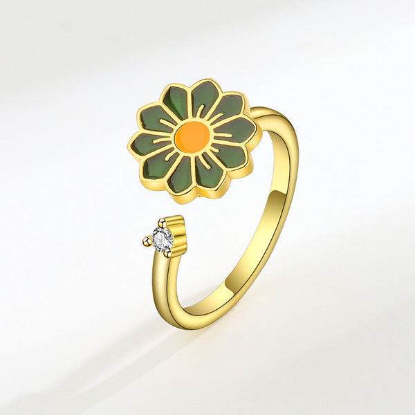 Flower Anxiety Fidget Spinner Ring