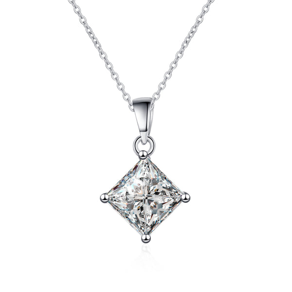 Moissanite Princess Cut Wedding Necklace