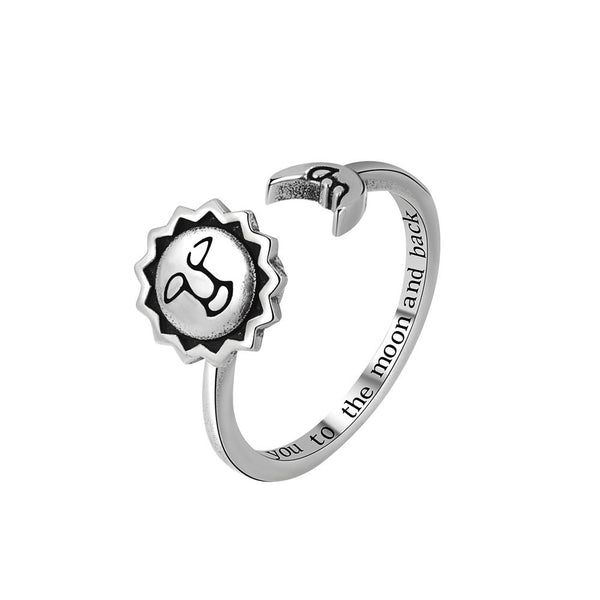 Sun Moon Face Fidget Spinner Ring