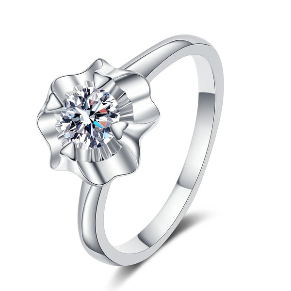 Moissanite Four Leaf Clover Engagement Ring