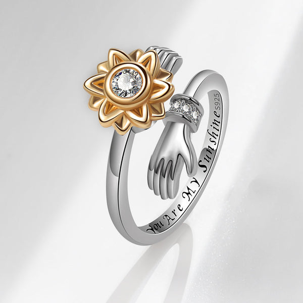 Sunflower Anxiety Fidget Spinner Ring