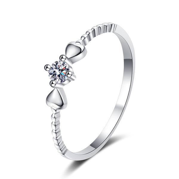 Moissanite Heart Engagement Ring