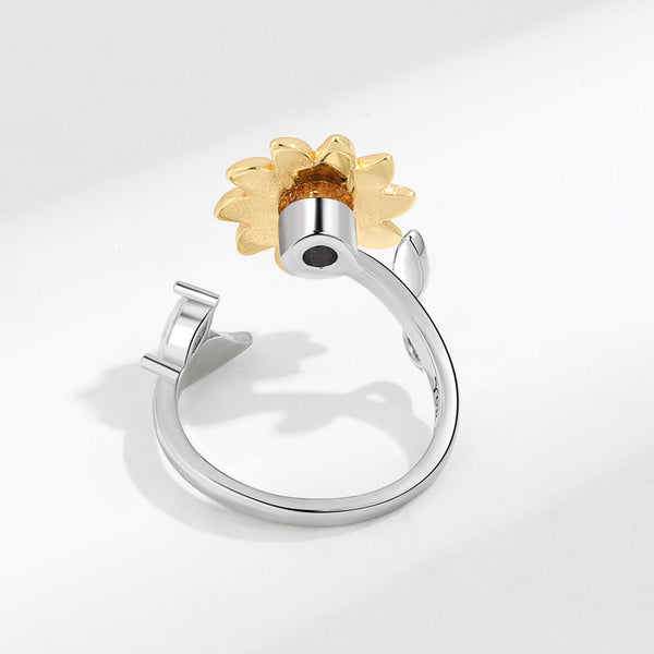 Sunflower Anxiety Fidget Spinner Ring