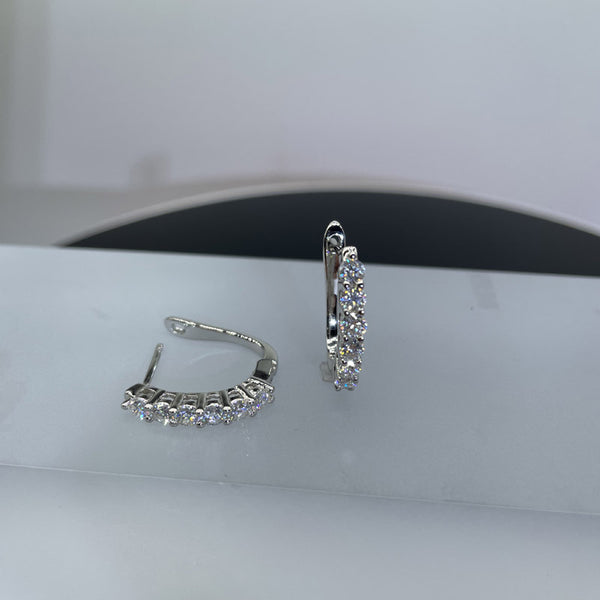 Moissanite Huggie Hoop Wedding Earrings