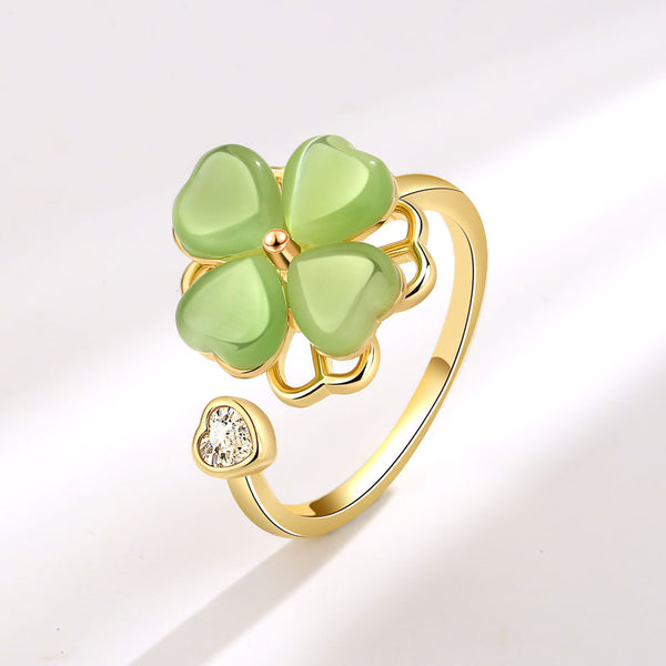 Four Leaf Clover Fidget Spinner Ring