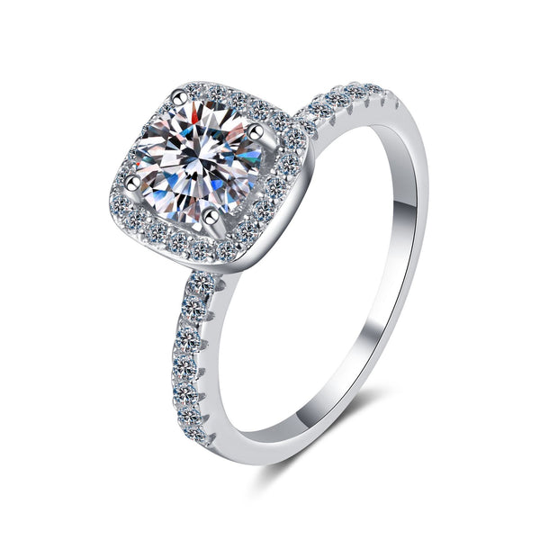 Moissanite Halo Engagement Ring