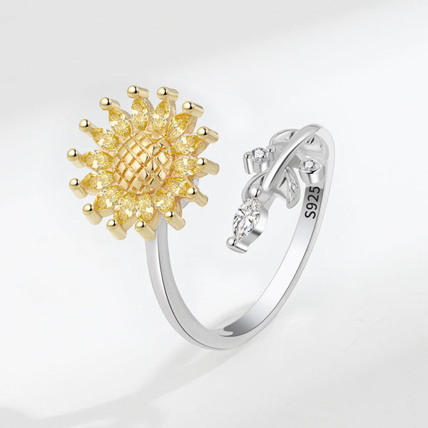 Sunflower Anxiety Fidget Spinner Ring