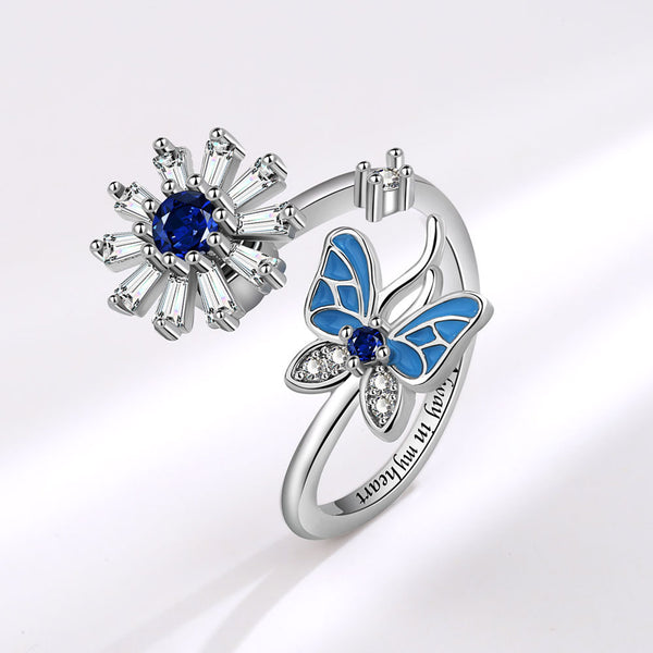 Snowflake Butterfly Fidget Spinner Ring