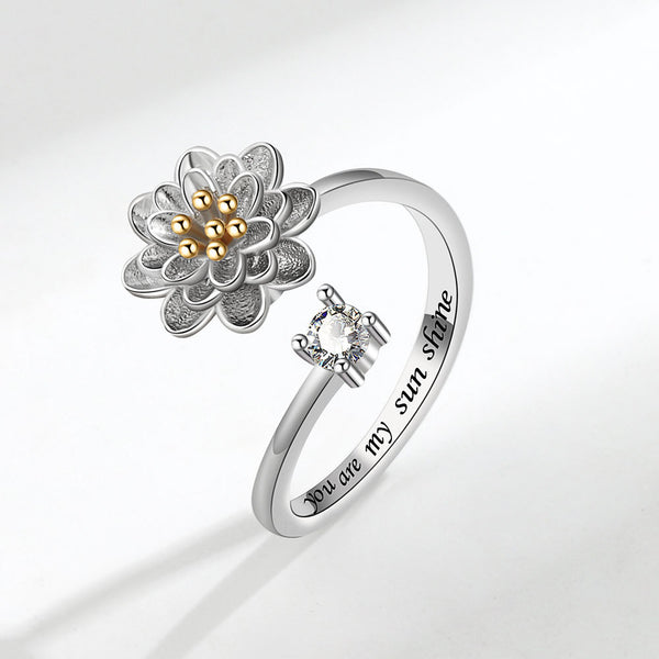 Flower Anxiety Fidget Spinner Ring