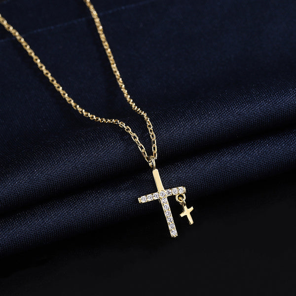 Dainty Cross Charm Pendant Necklace