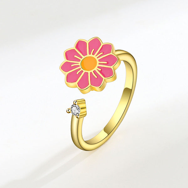 Flower Anxiety Fidget Spinner Ring