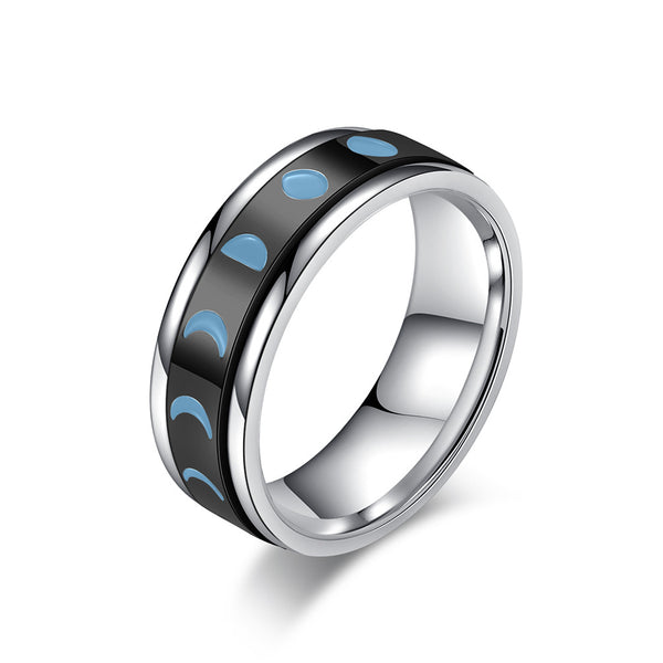 Moon Phase Anxiety Fidget Spinner Ring