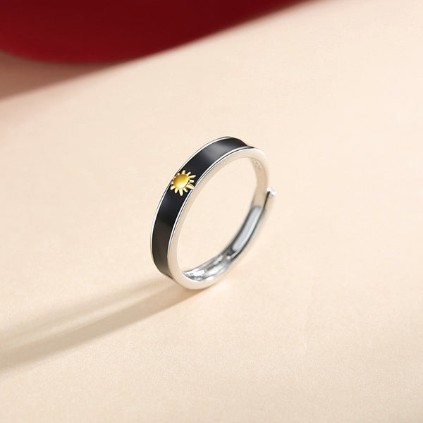 Sun Moon Couple Matching Ring