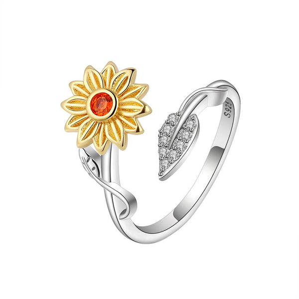 Sunflower Anxiety Fidget Spinner Ring