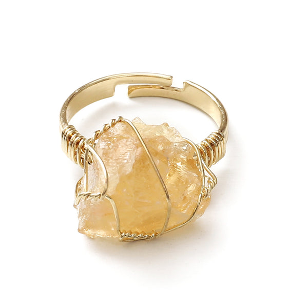 Natural Crystal Raw Stone Ring