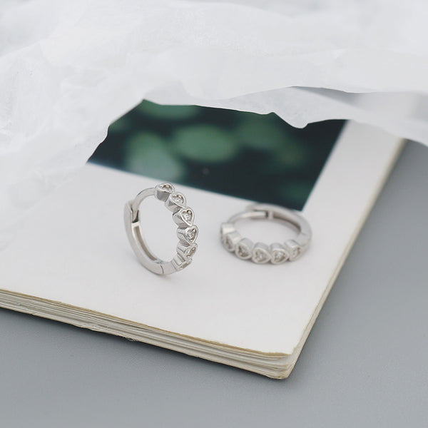 Dainty Heart Hoop Earrings