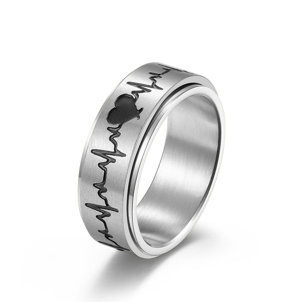 Heartbeat Anxiety Fidget Spinner Ring