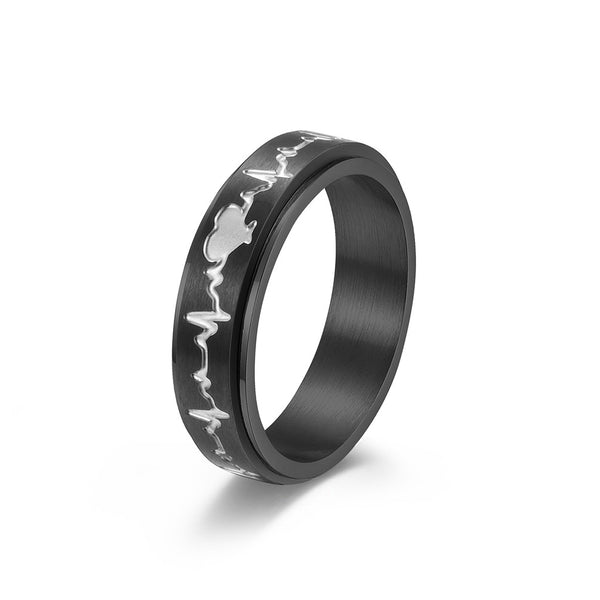 Heartbeat Anxiety Fidget Spinner Ring