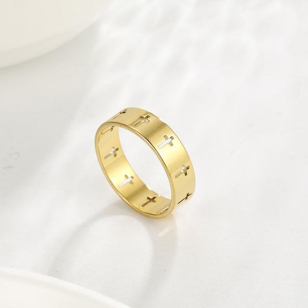 Simple Cross Christian Matching Ring