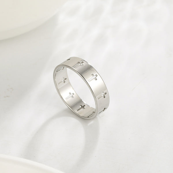 Simple Cross Christian Matching Ring