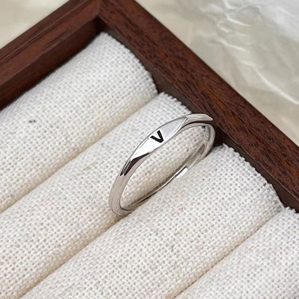 Sterling Silver Initial Letter Stackable Ring