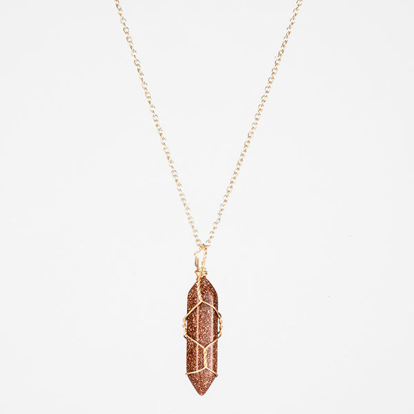 Crystal Raw Stone Healing Necklace