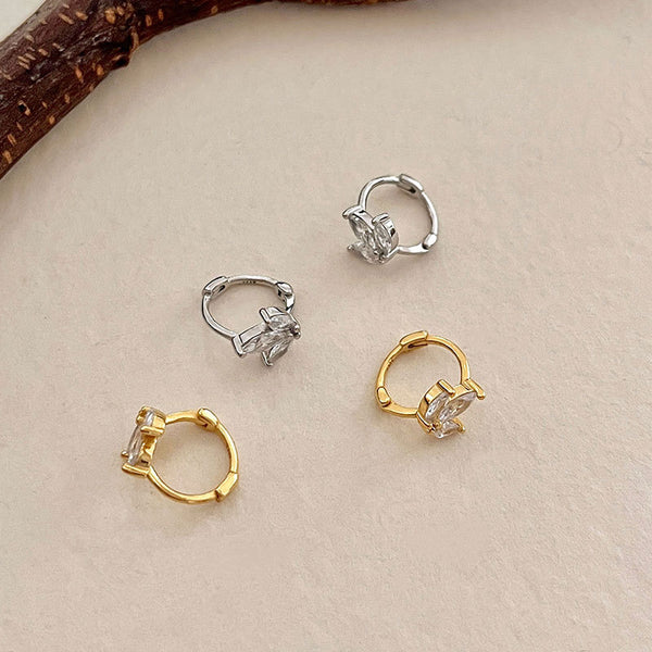 Dainty Maple Leaf Hoop Earrings