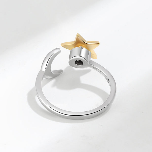 Moon Star Anxiety Fidget Spinner Ring