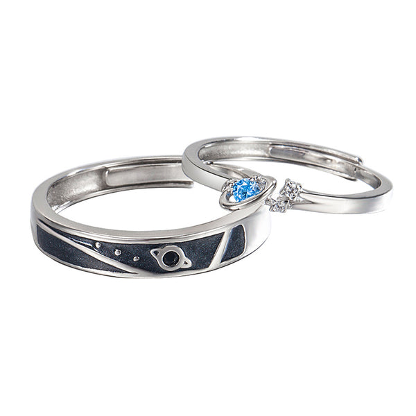 Saturn Jupiter Star Couple Matching Ring