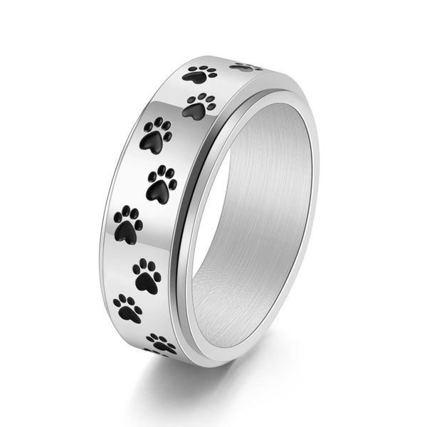 Dog Paw Anxiety Fidget Spinner Band Ring