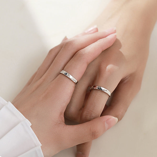 Mountain Ocean Couple Matching Ring