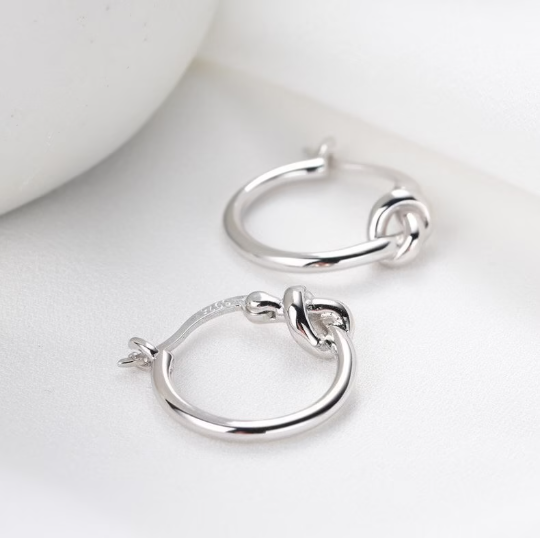 Twisted Knot Infinity Hoop Earrings