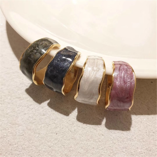 Color Enamel Free Form Band Ring