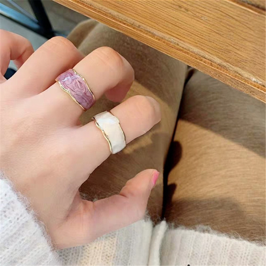 Color Enamel Free Form Band Ring