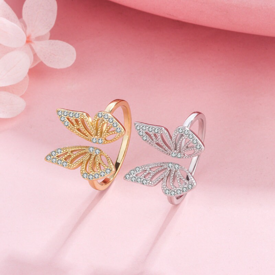 Butterfly Stacking Statement Ring