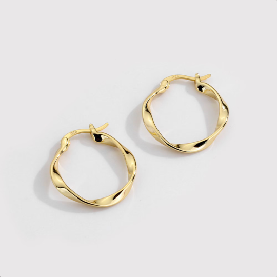 Twisted Thin Rope Hoop Earrings