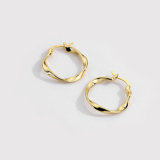 Twisted Thin Rope Hoop Earrings