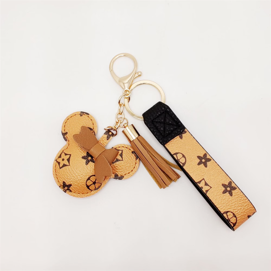 Mickey Mouse Leather Keychain Wristlet