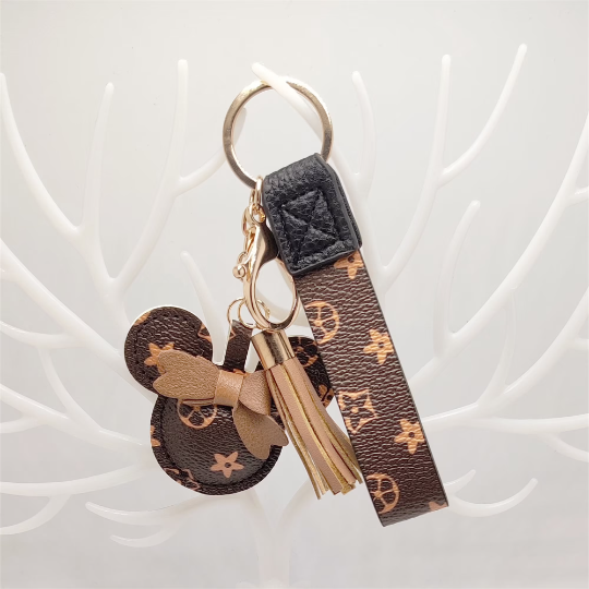 Mickey Mouse Leather Keychain Wristlet