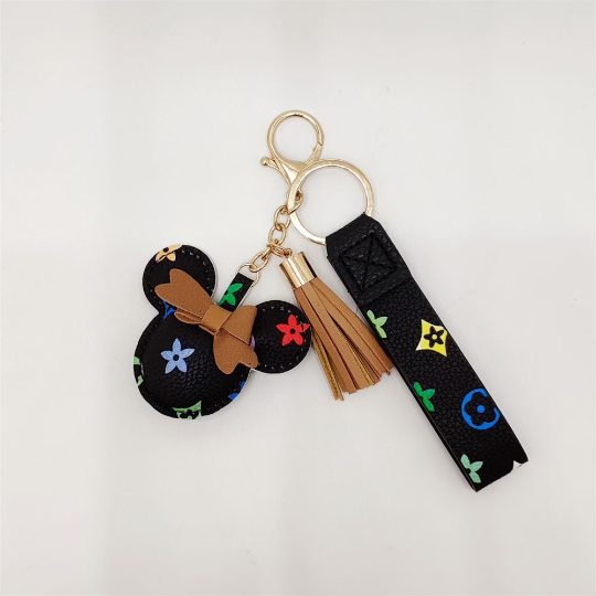 Mickey Mouse Leather Keychain Wristlet